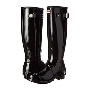 Hunter Original Tall Gloss Buckle Strap Rain Boot